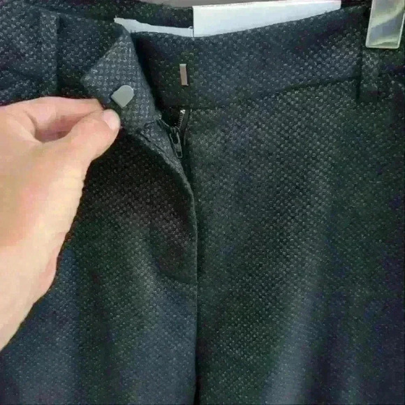 LIZ CLAIBORNE | Women's Black Metallic Emma Ankle  Length Mid Rise Pants - Picture 2 of 6